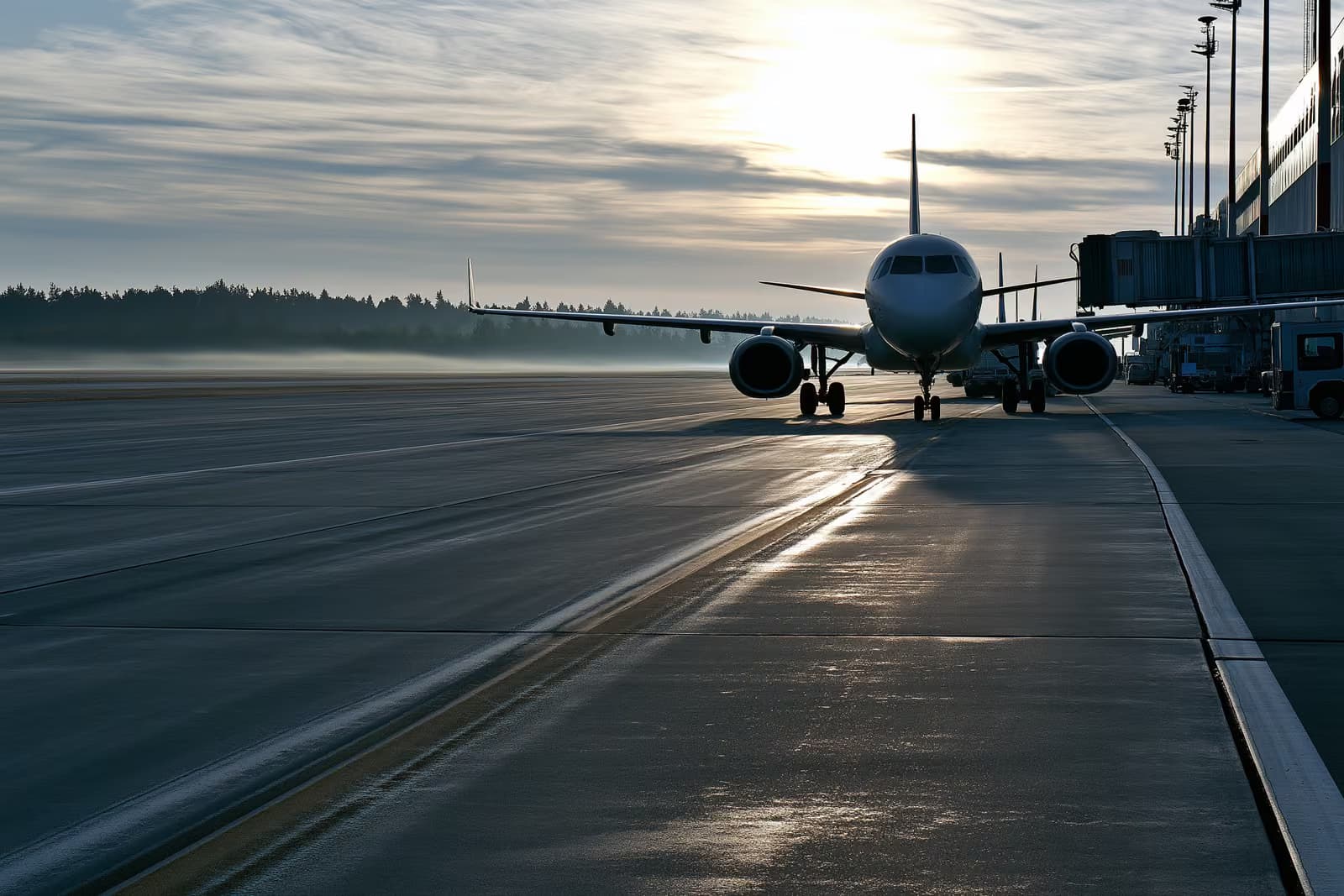 Área de embarque em um aeroporto alemão com pessoas aguardando e um funcionário verificando documentos.
